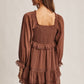 Crinkled Tiered Boho Mini Dress