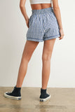 Garterized Gingham Shorts