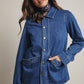 Utility Snap-Front Denim Jacket