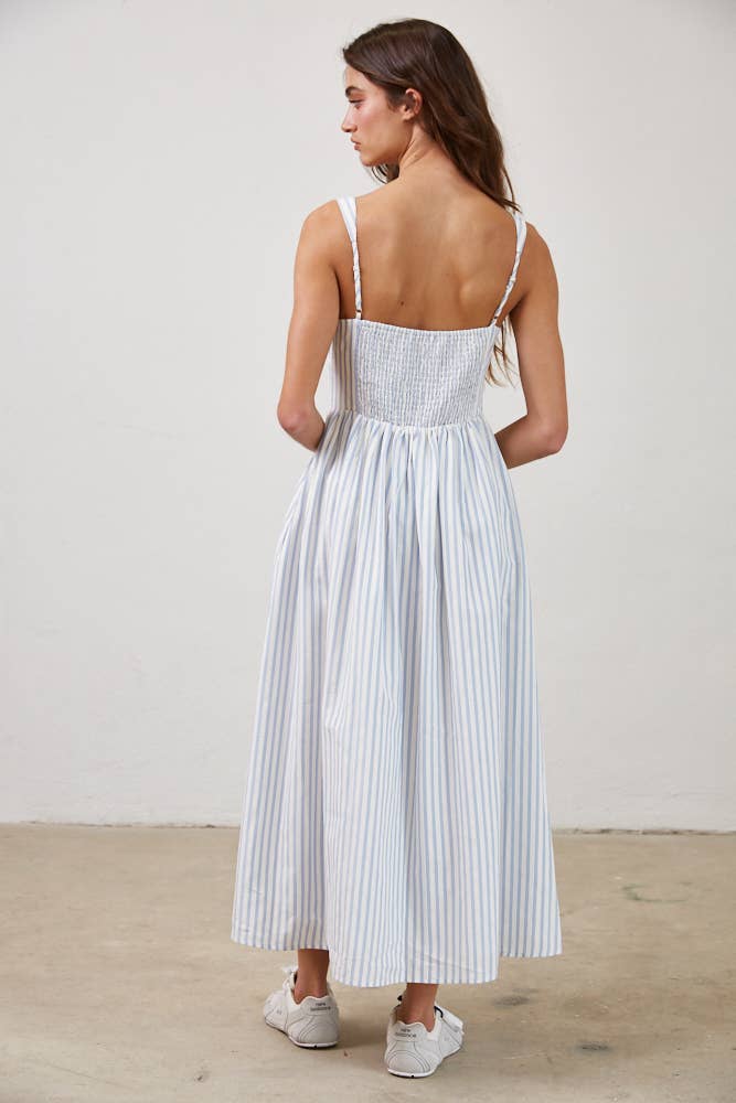 Stripe Textured Midi Dress