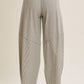 Cotton Striped Barrel Pants