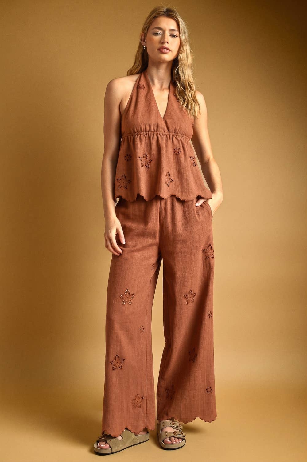 Terracotta Eyelet Pants