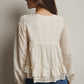 Ruffle Hem Peasant Blouse