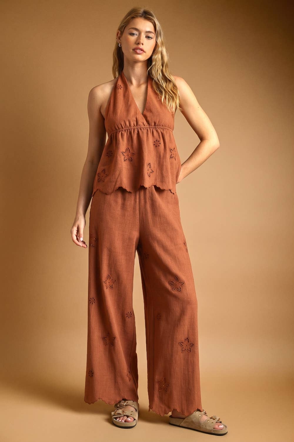 Terracotta Halter Top