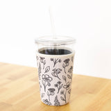 Pressed Floral Drink Sleeve, Iced Coffee Sleeve, Drink Cover