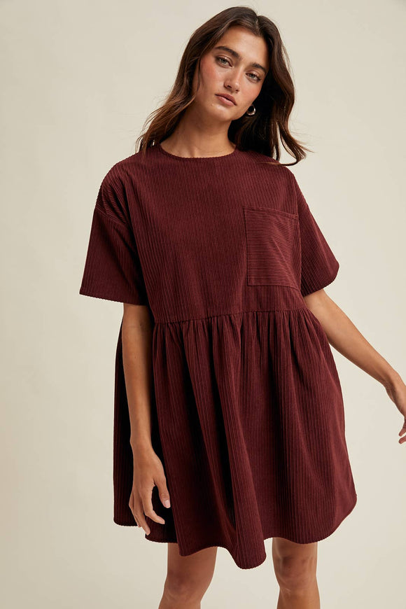 CORDUROY MINI DRESS
