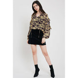 CORDUROY SIDE BUTTON MINI SKIRT