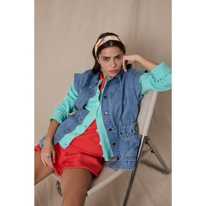 Adjustable Tie Cotton Denim Vest