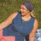 Navy Floral Bandana