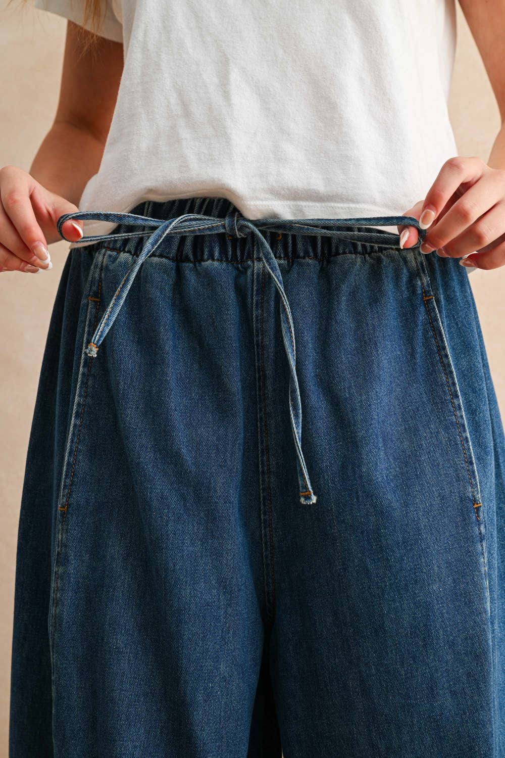 Barrel Leg Denim Pants