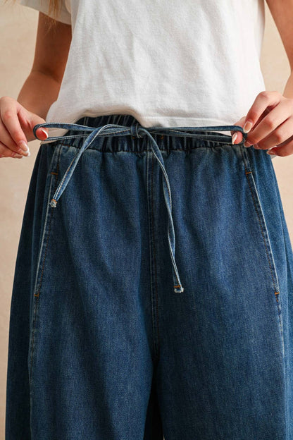 Barrel Leg Denim Pants