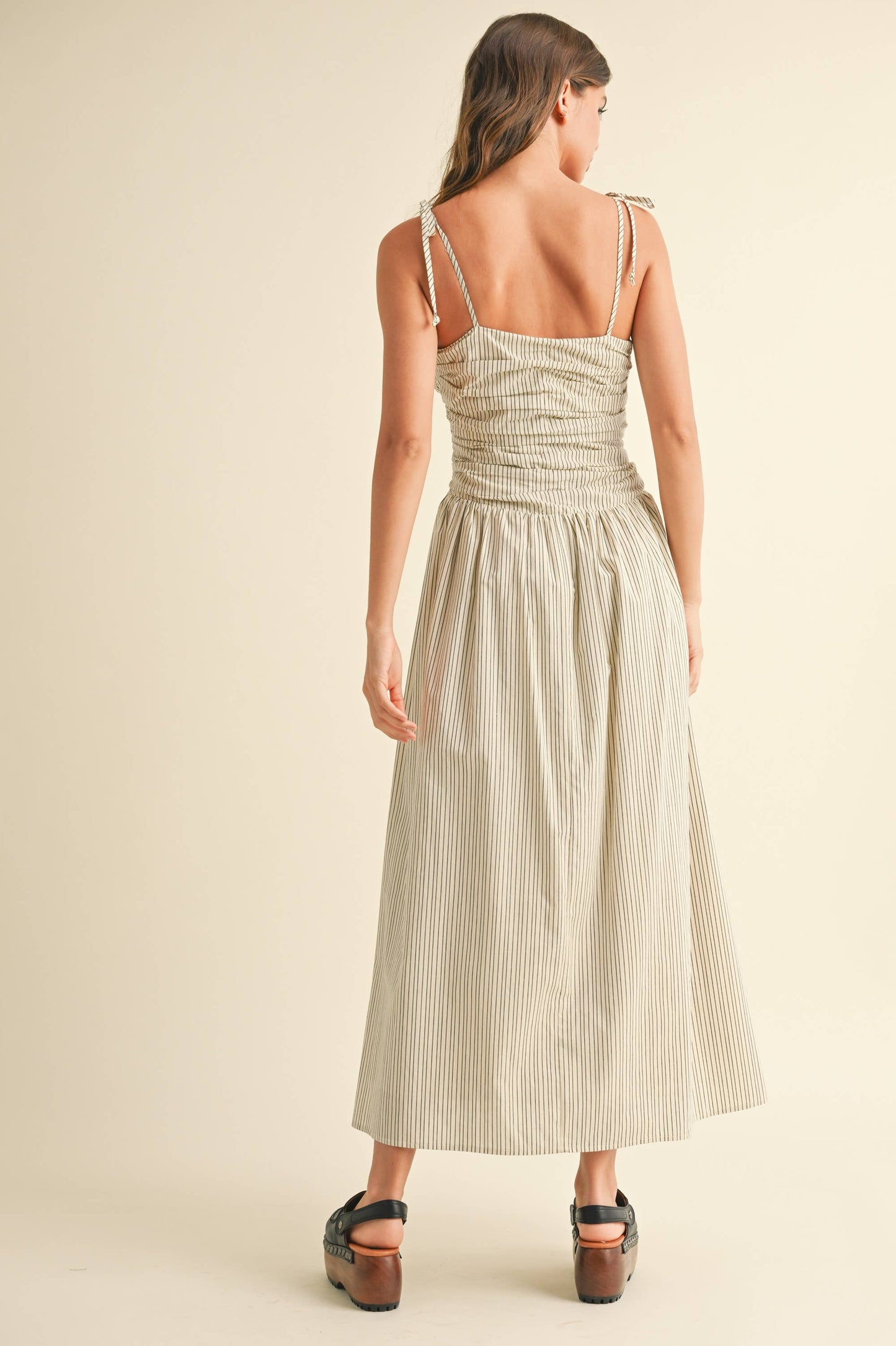 Cotton Striped Midi Dress