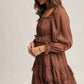 Crinkled Tiered Boho Mini Dress