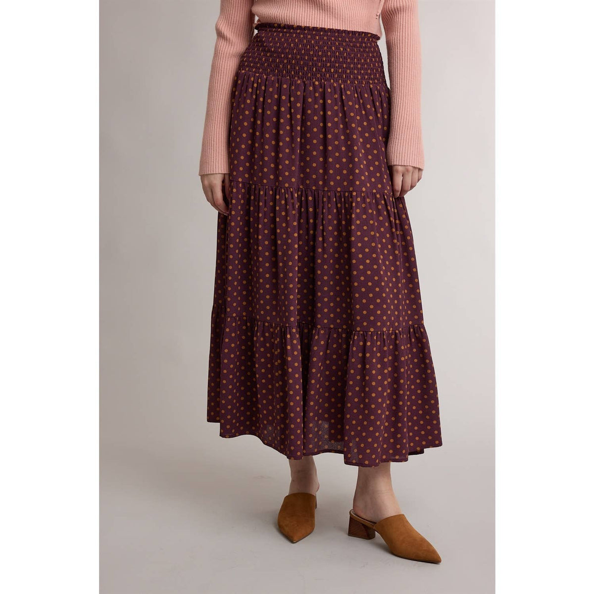 Poppy Dot Midi Skirt