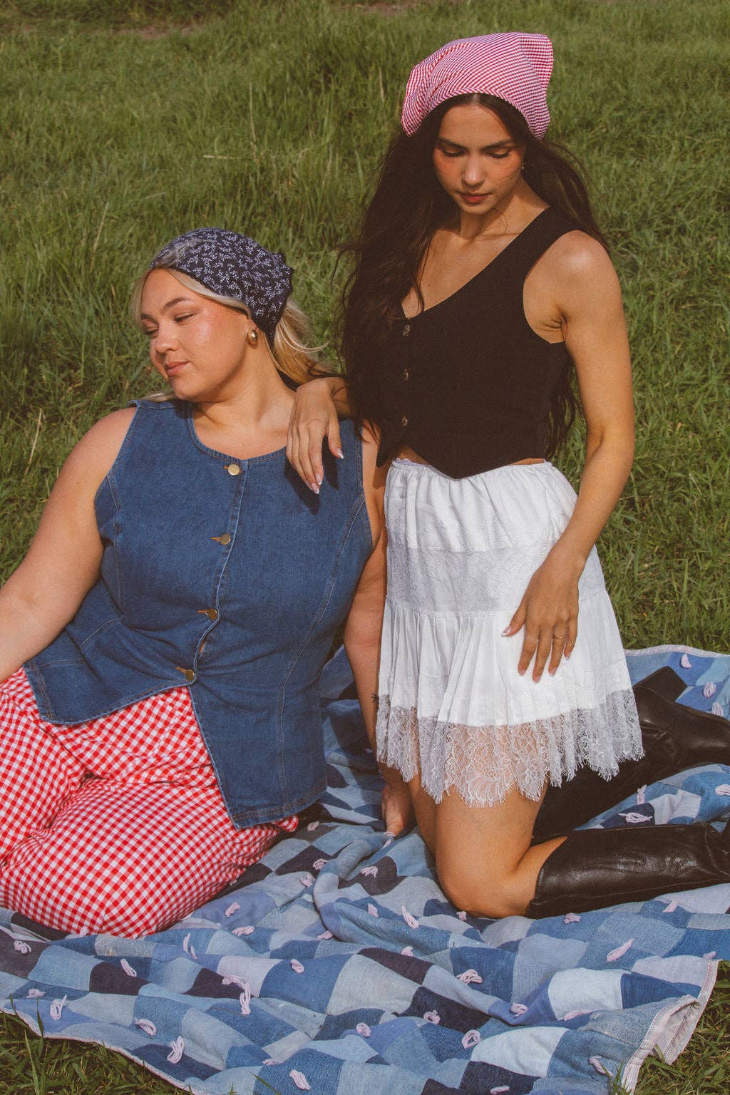 Navy Floral Bandana