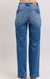 Judy Blue High Waisted Contrast Thread Straight Denim