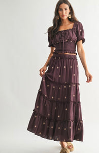 Embroidered Skirt and Blouse Set