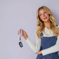 Gray Striped Keychain