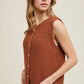 Textured Button Up Sweater Vest