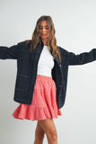 High Waist Tiered Check Skirt