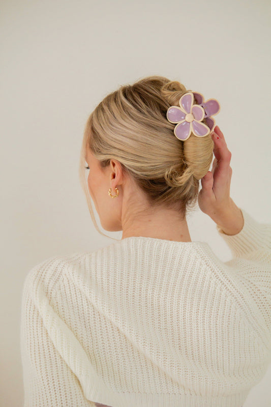 Lavender Flower Claw Clip