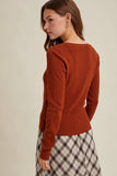 LIGHTWEIGHT BUTTON-UP SWEATER TOP