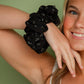 Black Floral Jumbo Scrunchie