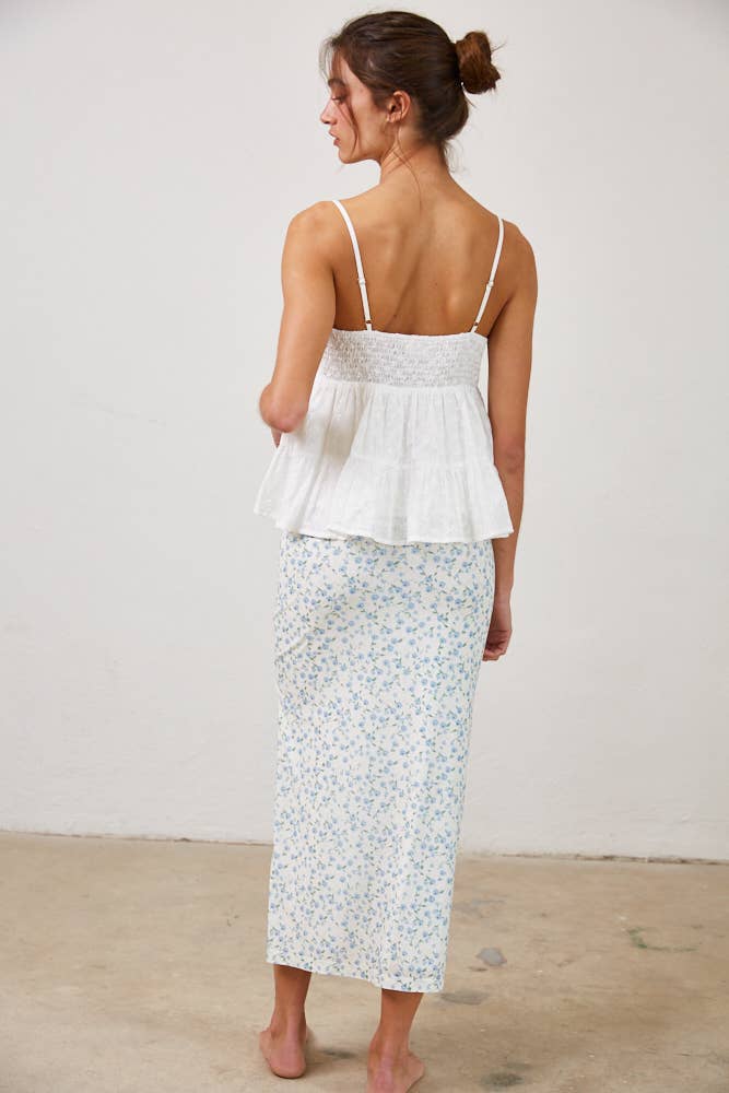 Eyelet Lace Trim Cami Top