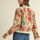 Floral Jacquard Button Down Jacket