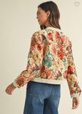 Floral Jacquard Button Down Jacket
