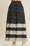 Smocked Ruffle Maxi Skirt