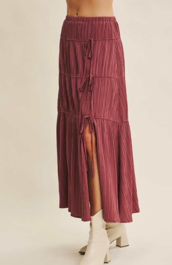 Raspberry Truffle Midi Skirt
