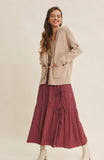 Oversized Cotton Blend Sweater Cardigan