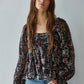 Velvet Mesh Floral Square Neck Top