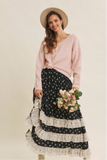 Smocked Ruffle Maxi Skirt