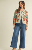 Floral Jacquard Button Down Jacket