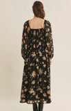 Crepe Chiffon Midi Dress