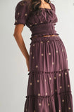 Embroidered Skirt and Blouse Set