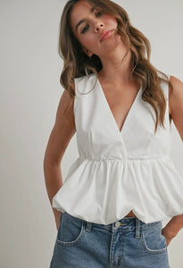Bubble Hem Peplum Top