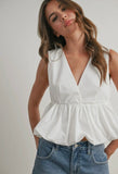Bubble Hem Peplum Top