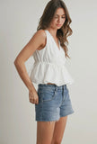 Bubble Hem Peplum Top