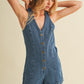 Button Up Sleeveless Romper