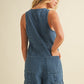 Button Up Sleeveless Romper