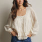 Ruffle Hem Peasant Blouse