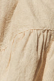 V-NECK WIDE SHOULDER RUFFLE TOP