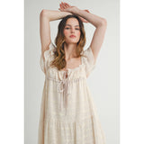TIERED FLORAL MAXI DRESS WITH RUFFLED SLEEVES