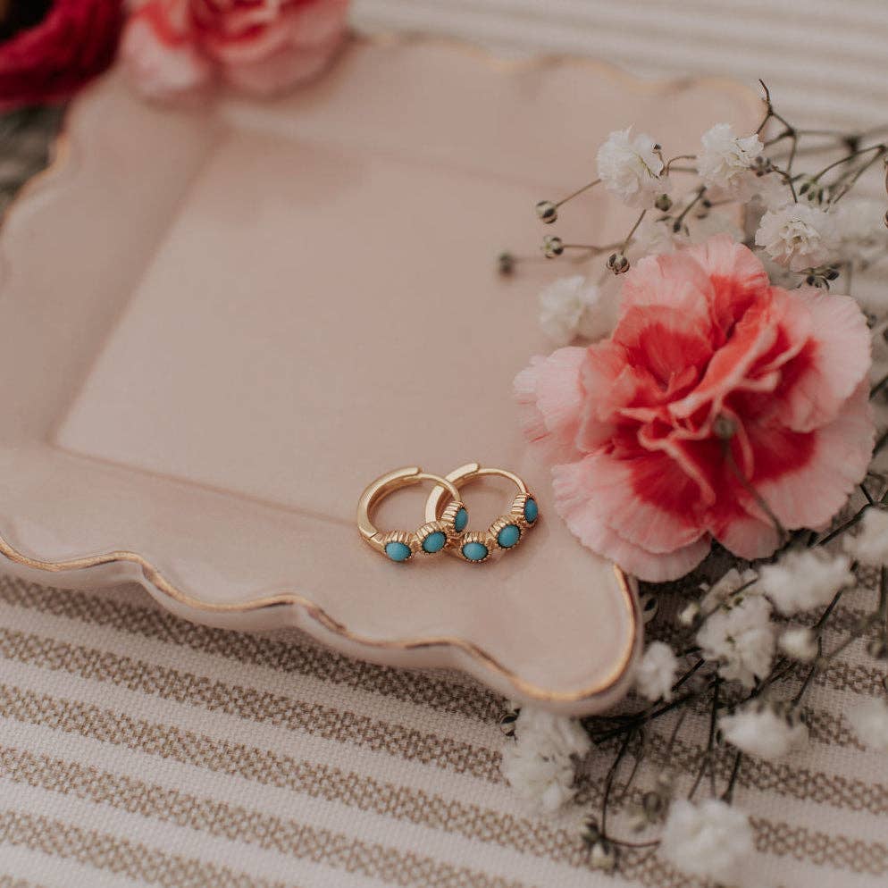 Lainey Turquoise Hoops