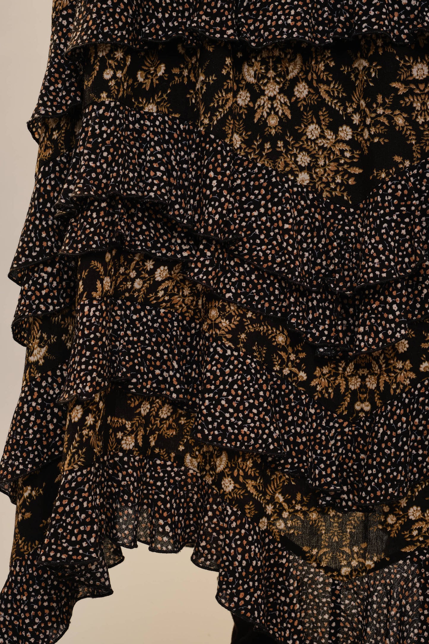 Twin Printed Ruffle Maxi Skirt
