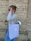 Lavender Gingham Tote Bag