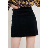 CORDUROY SIDE BUTTON MINI SKIRT